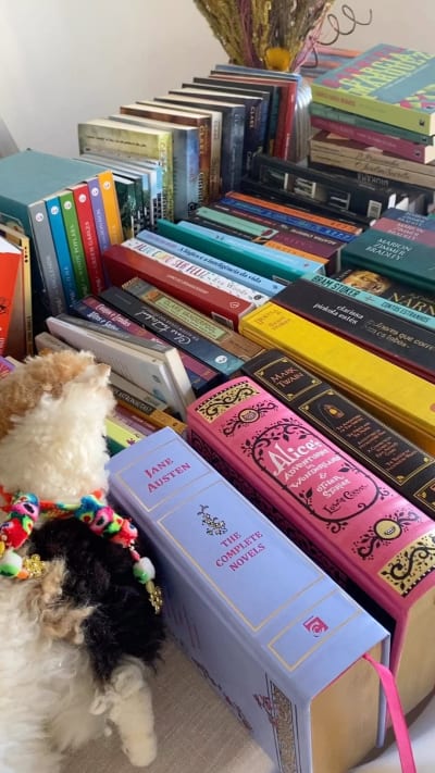 Eu amo organizar livros! Às vezes organizo por cor. Às vezes fico em dúvida porque não quero separar livros de séries, mas eles são…