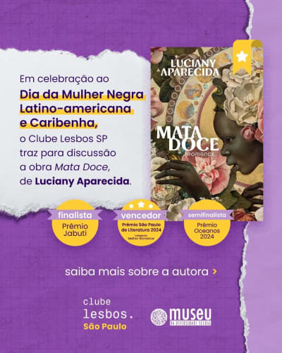 Em celebração ao dia da mulher negra latino-americana e caribenha, o clube traz para discussão no dia 25/07/26 a obra Mata Doce. 📍 Local…