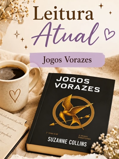 📚 Leitura Atual Finalmente comecei Jogos Vorazes e já estou completamente envolvida com a história! 🏹 Estou em 45% da leitura e, até…