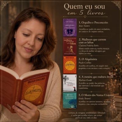 Quem eu sou em 5 livros... segundo o ChatGPT. Entrei na trend e pedi para o ChatGPT indicar 5 livros que representam quem eu sou, com base…