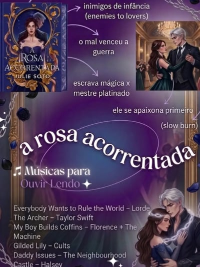 Uma corrente, um leilão de magia e uma playlist perfeita! ⛓️🥀 Montei esse design com as músicas que vivem alugadas na minha mente quando…