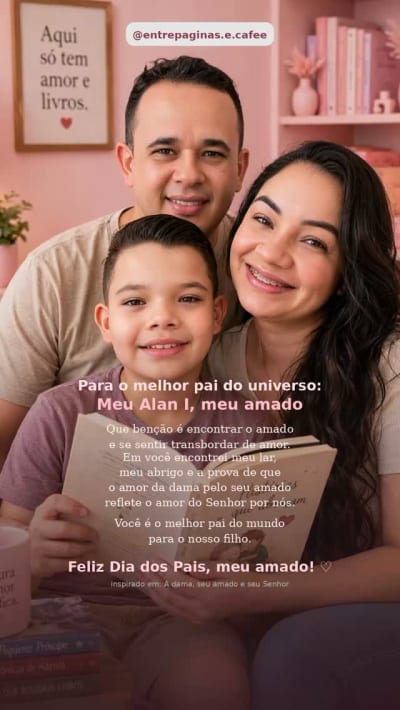 Para o melhor pai do universo: Meu Alan I, meu amado. ♡ Que benção é encontrar o amado e se sentir transbordar. ✨ Em "A dama, seu amado e…
