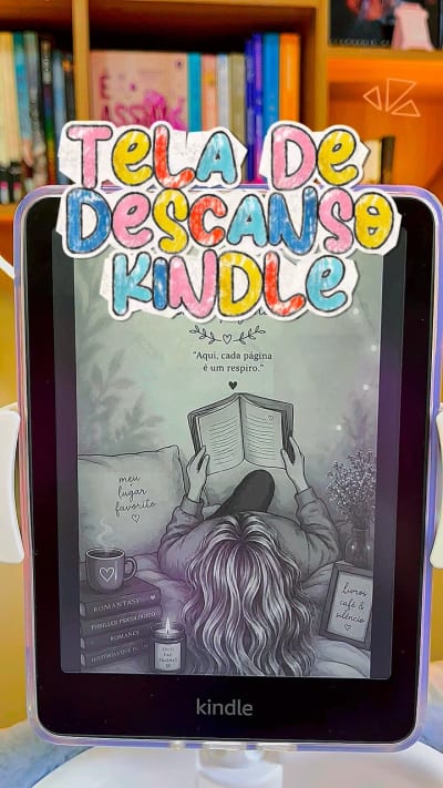 Um pequeno detalhe que deixou meu Kindle ainda mais meu. 🤍📚 Criei uma imagem inspirada no Pinterest, dei meu toque de Refúgio Entre…