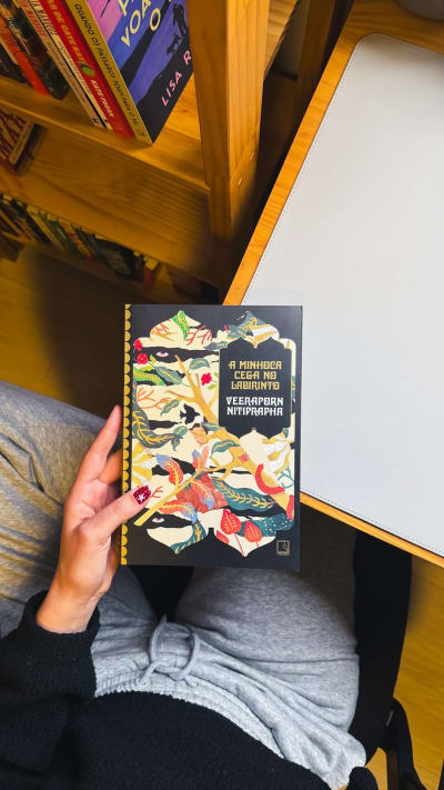 [a minhoca cega no labirinto - Veeraporn Nitiprapha] voltando com o quadro mais amado por aqui ⭐️💃 com um livro da Tailândia, publicado…