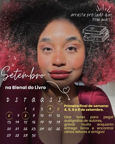 Hoje começa a Bienal do Livro de São Paulo!! E essa é a minha agenda para esses dias maravilhosos que vamos viver 💖 quem eu vejo por lá!!…