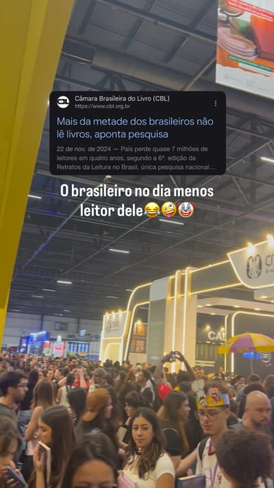 O leitor no dia menos leitor dele!!!💁🏻‍♀️📖🫶🏻 #bienaldolivrosp #bienaldolivro #leitores #livros #eventoliterario