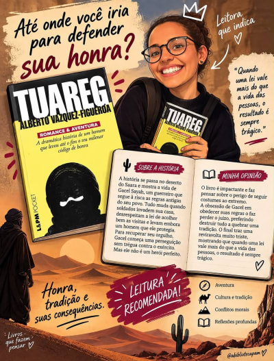 🔥 ATÉ ONDE VOCÊ IRIA PARA DEFENDER A SUA HONRA? Resenha por @mari_stories_and_advice 💚 No deserto do Saara, honra não é apenas uma…