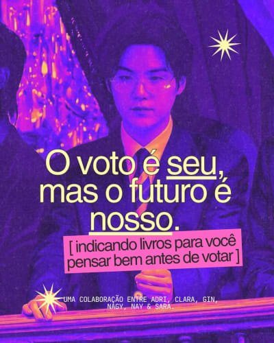O voto é SEU, mas não se esqueça que o futuro é NOSSO, portanto vote com consciência. Vote pensando nos temas dos livros indicados aqui…