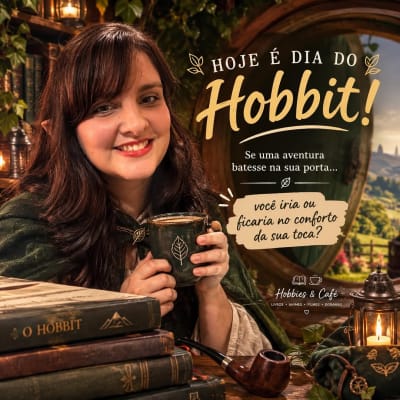 🍃☕ Hoje é Dia do Hobbit! Agora quero saber: se uma aventura aparecesse na sua porta, você sairia sem pensar duas vezes ou preferia ficar…