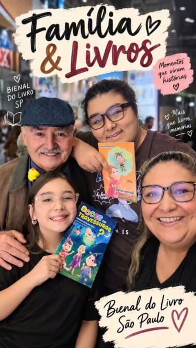 Um dos momentos mais marcantes da Bienal para Esther e para mim foi conhecer o autor Romeu Costa Batista. 💛📚 Foi lindo encontrar toda a…