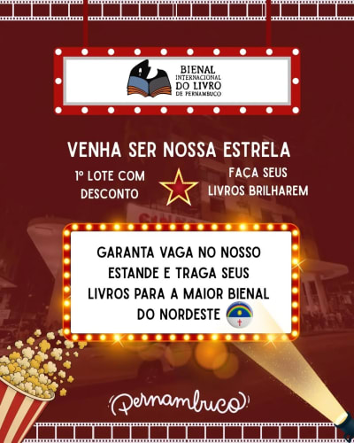 Primeiro lote aberto com valores promocionais para trazer seu livro pra @bienalpe em 2027! Não deixe pra última hora e entre em contato…