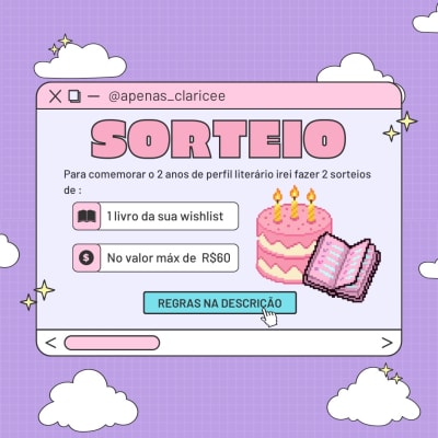 A Bienal que rolou esse mês me lembrou de algo muito importante: meu cantinho literário está completando 2 aninhos aqui no Insta! 💜🥳 E é…