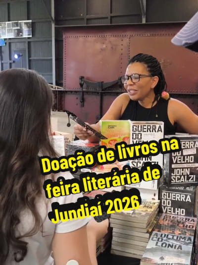 Doação de livros na feira literária de Jundiaí 2026 @Editora Aleph #feiradelivros #doacao #booktok @PV • ponto e vírgula