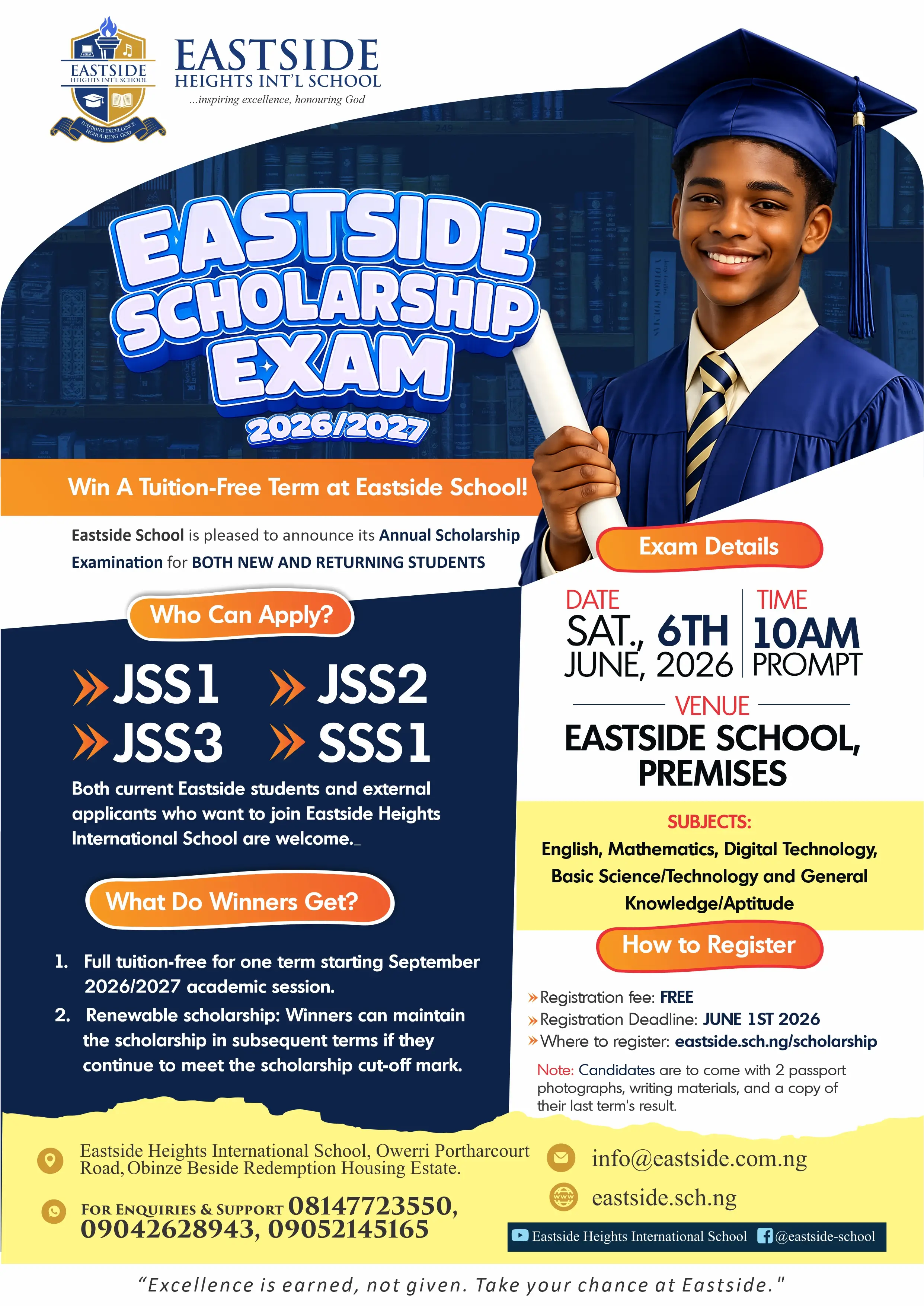 Eastside Scholarship Exam 2026/2027