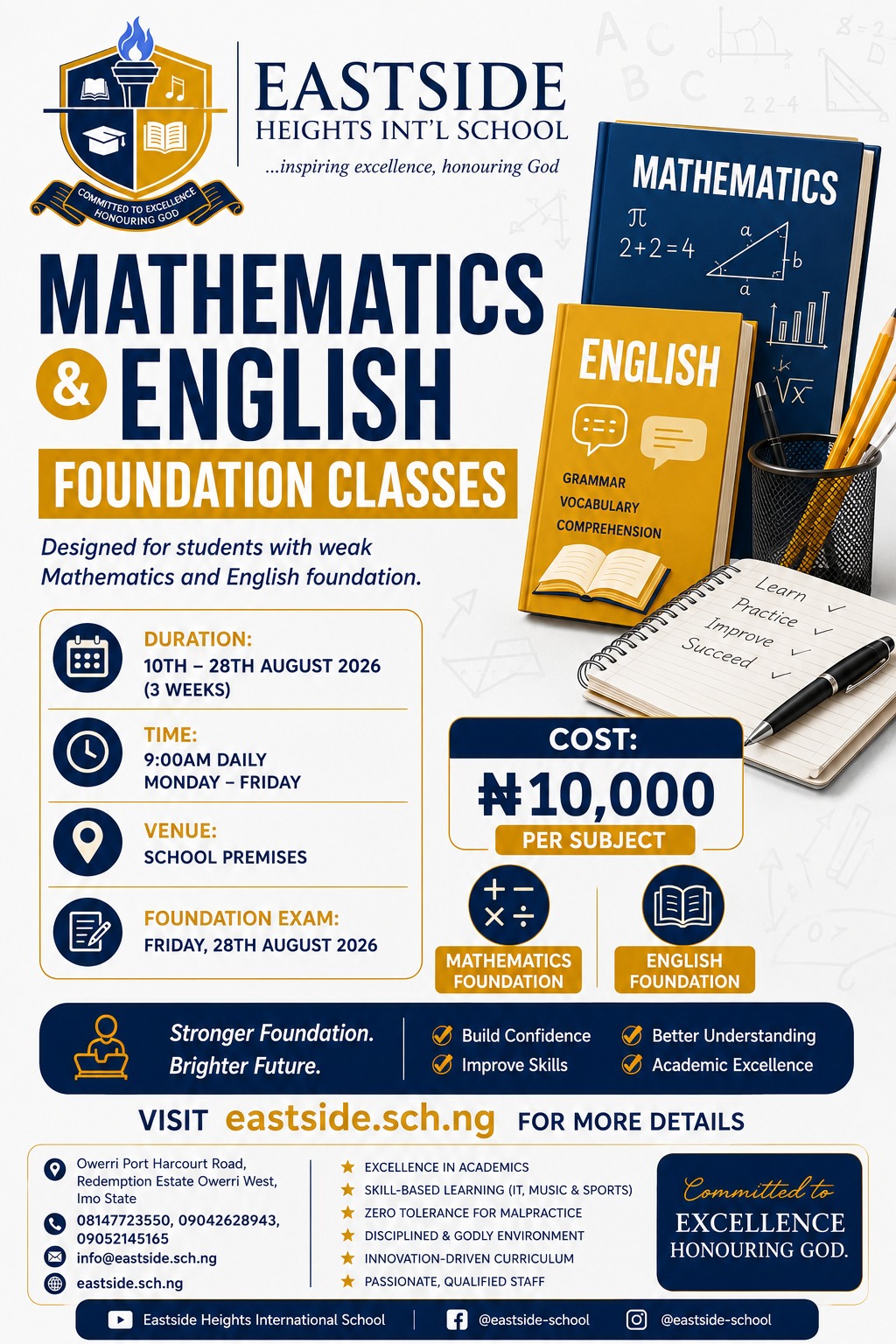 Building Strong Foundations: Mathematics and English Summer Intensive 2026