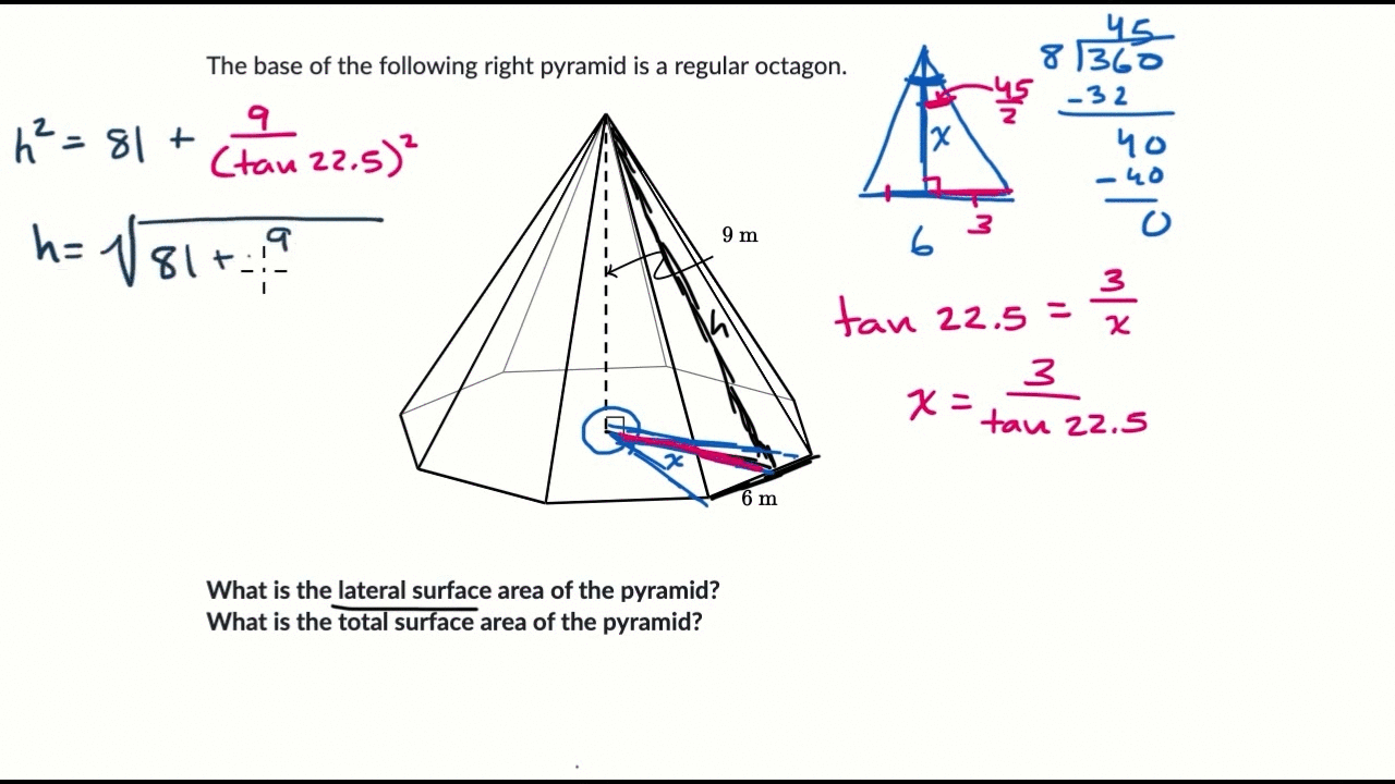 Surface area of an octagonal pyramid | Geometry (TX TEKS) | Khan Academy