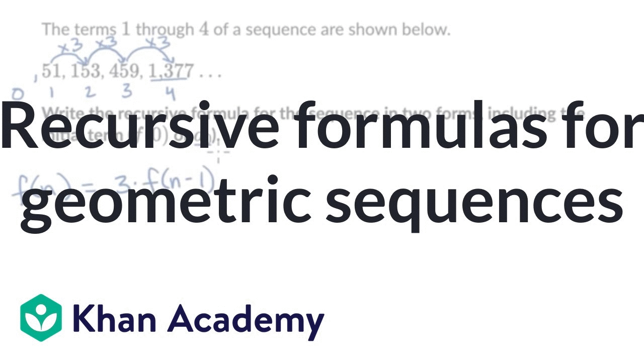 Recursive formula for geometric sequence | Precalculus | Khan Academy