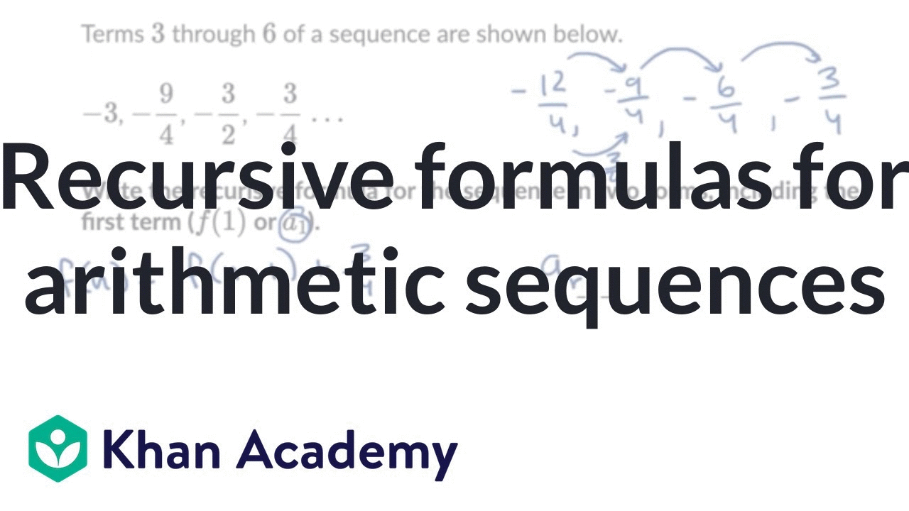 Recursive formula for arithmetic sequence | Precalculus | Khan Academy