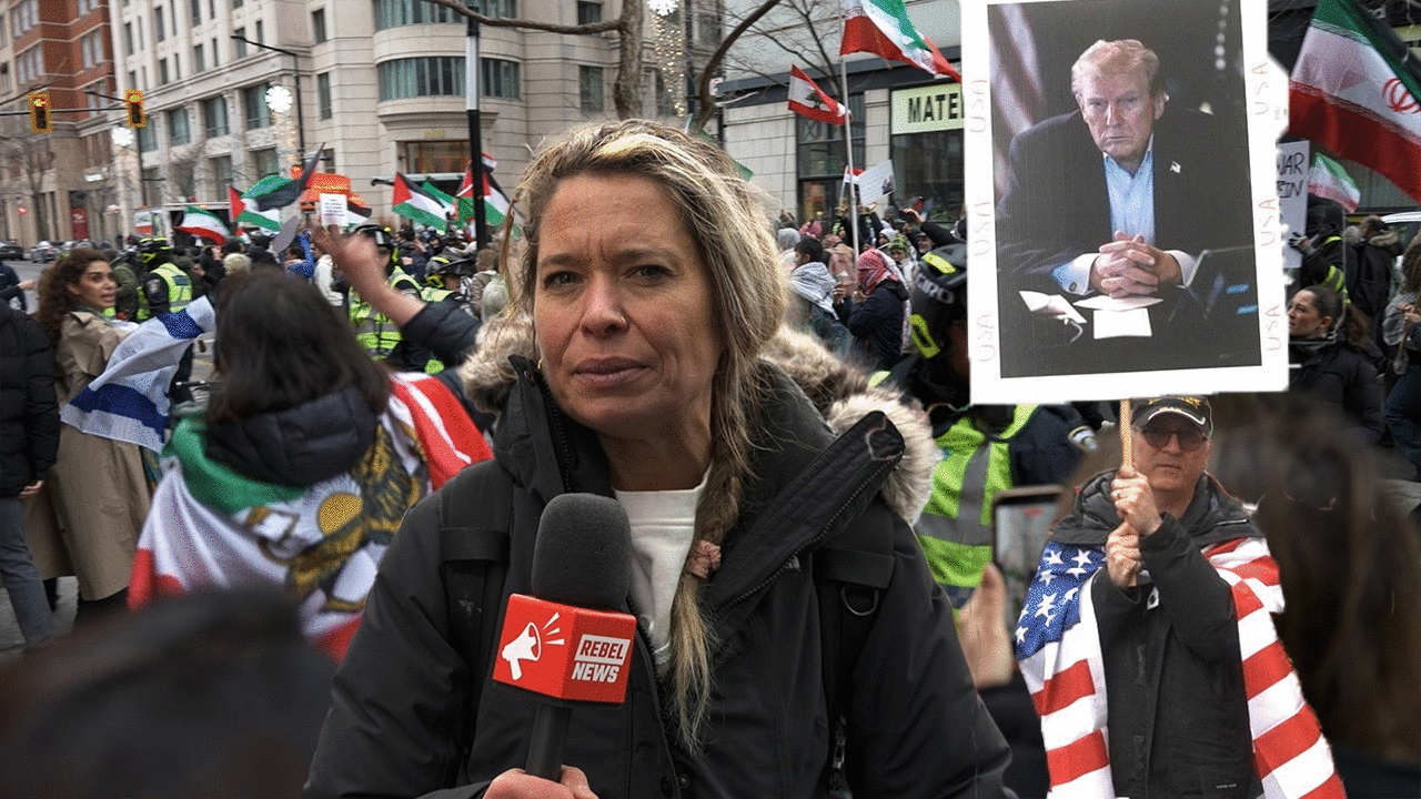 Duelling protests for and against Iranian regime takeover Montreal