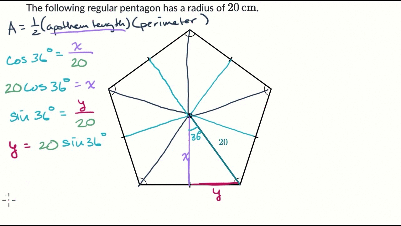 Area of regular polygon given radius | Geometry (TX TEKS) | Khan Academy