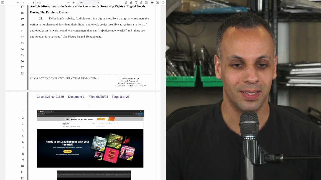 TODAY'S VIDEO SPONSOR IS AUDIBLE... for getting sued for violating rights of ownership. gotcha :D
