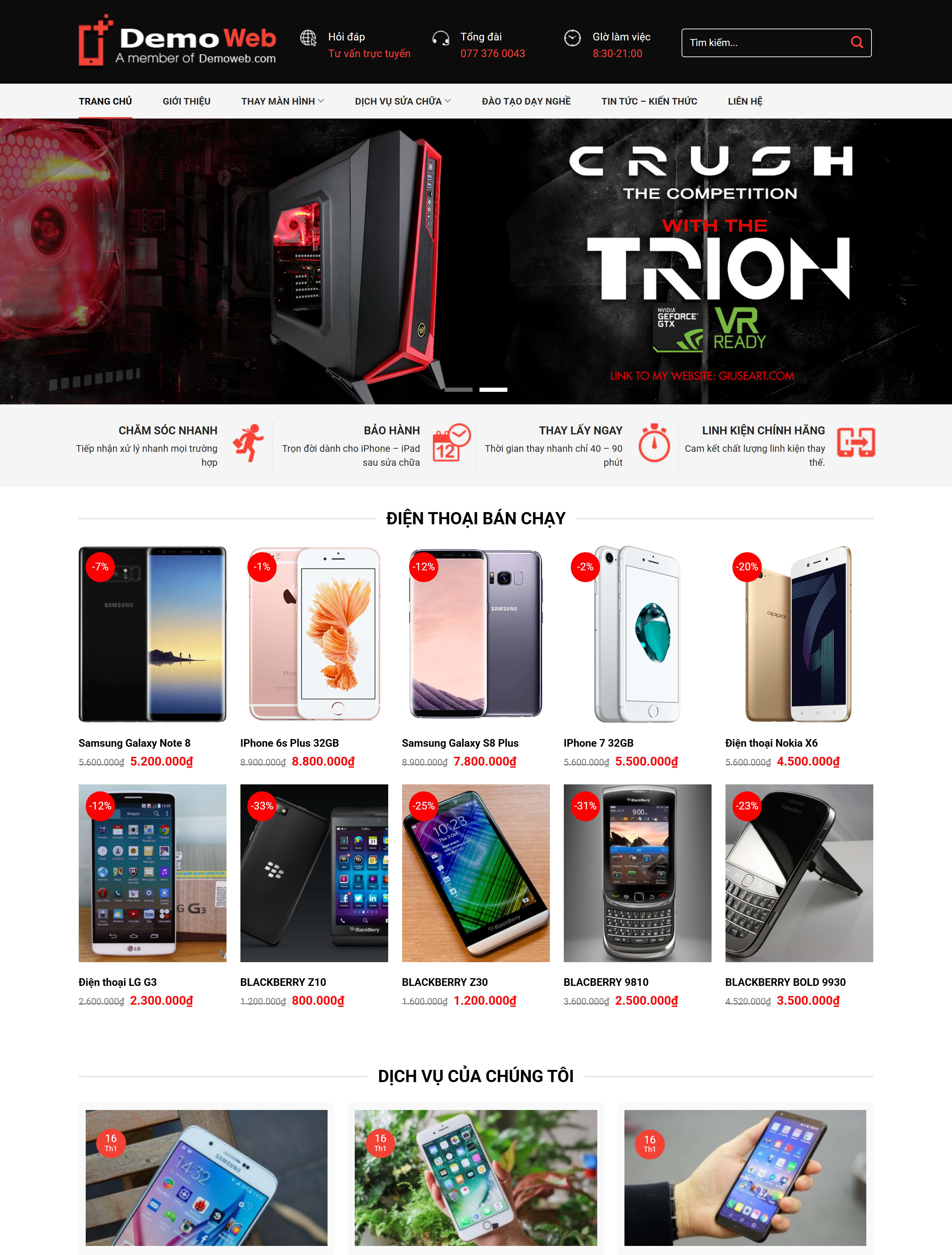 Website điện thoại di động BH101 Website điện thoại di động BH101