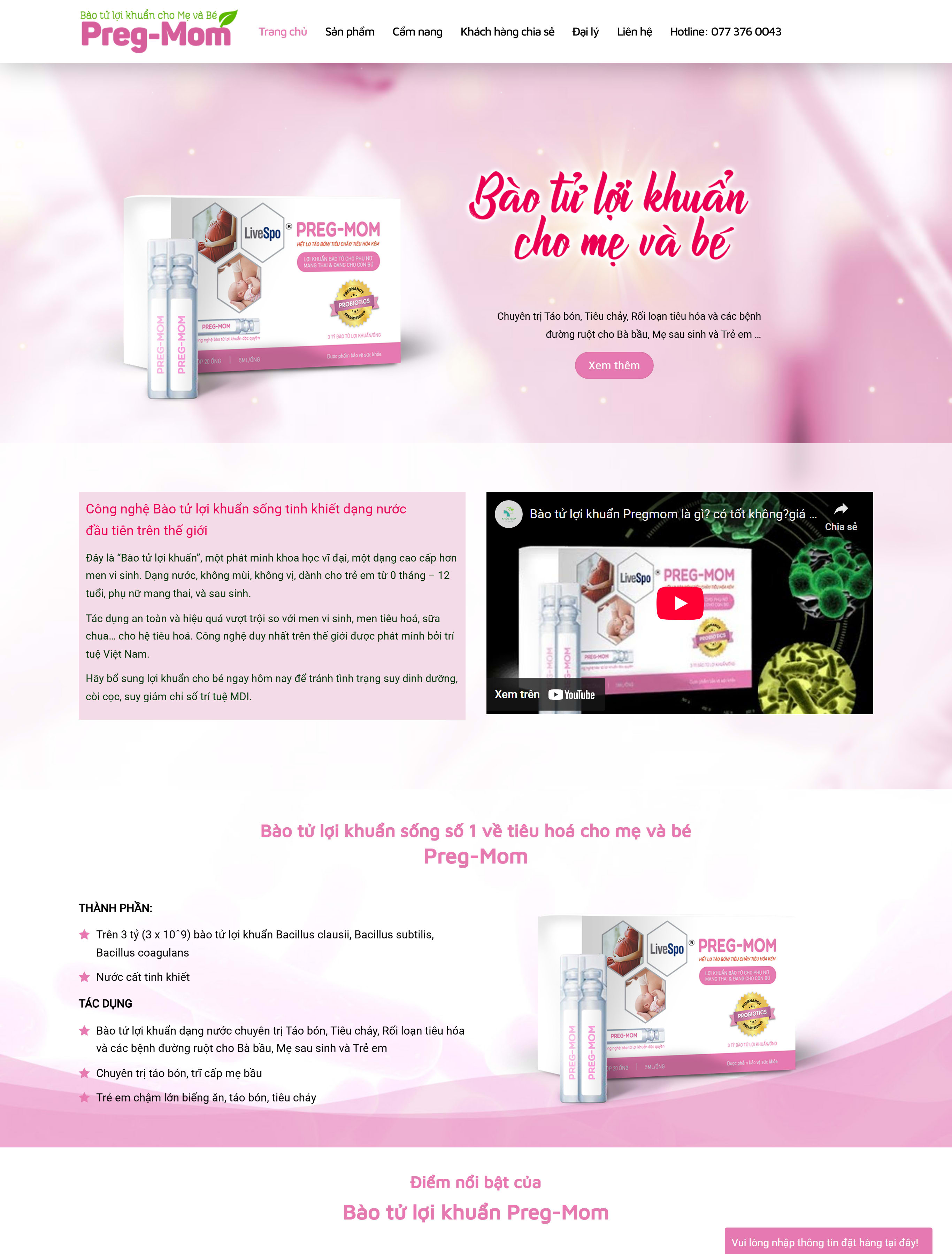 Website thực phẩm chức năng BH104