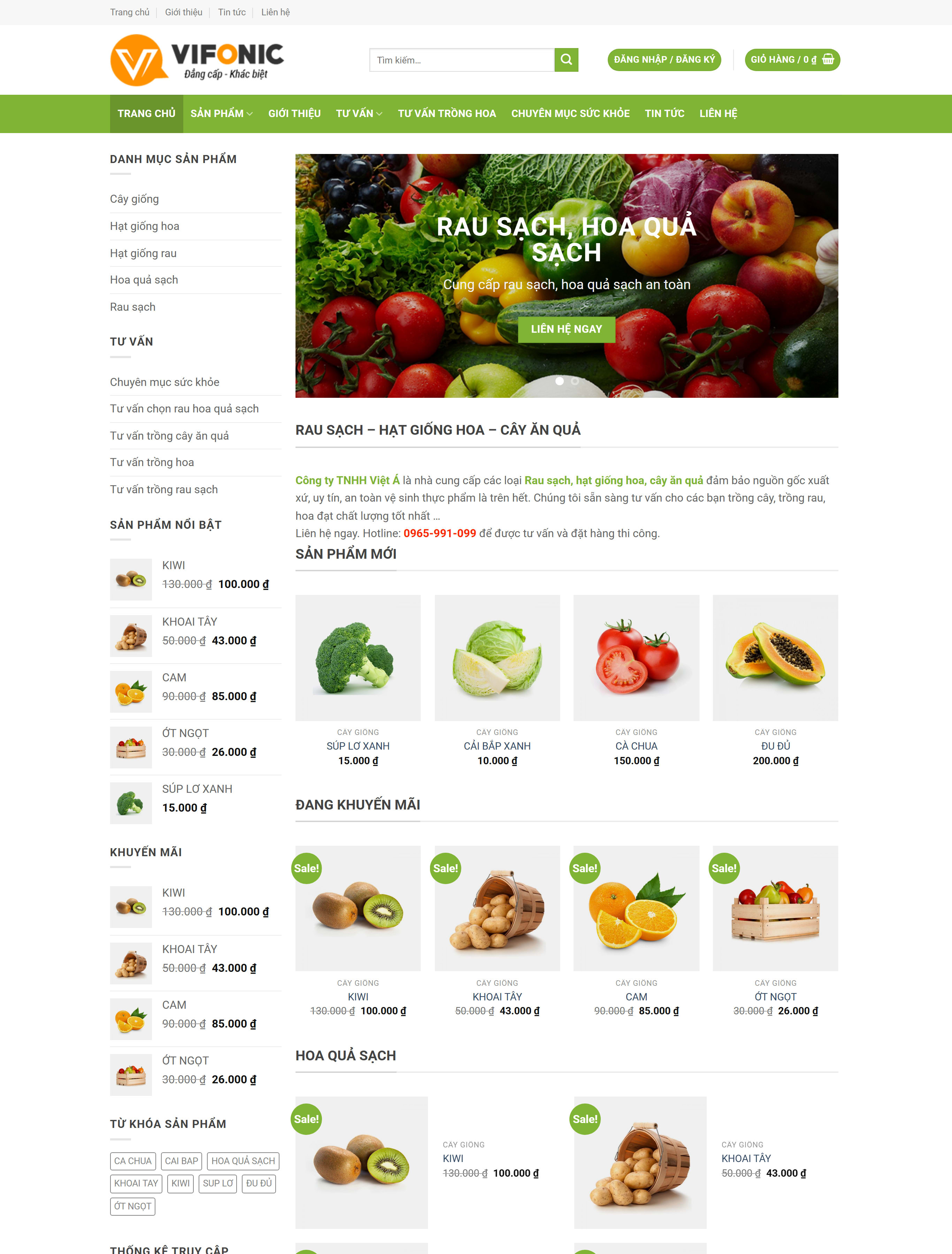 Website nông sản sạch BH4 Website nông sản sạch BH4