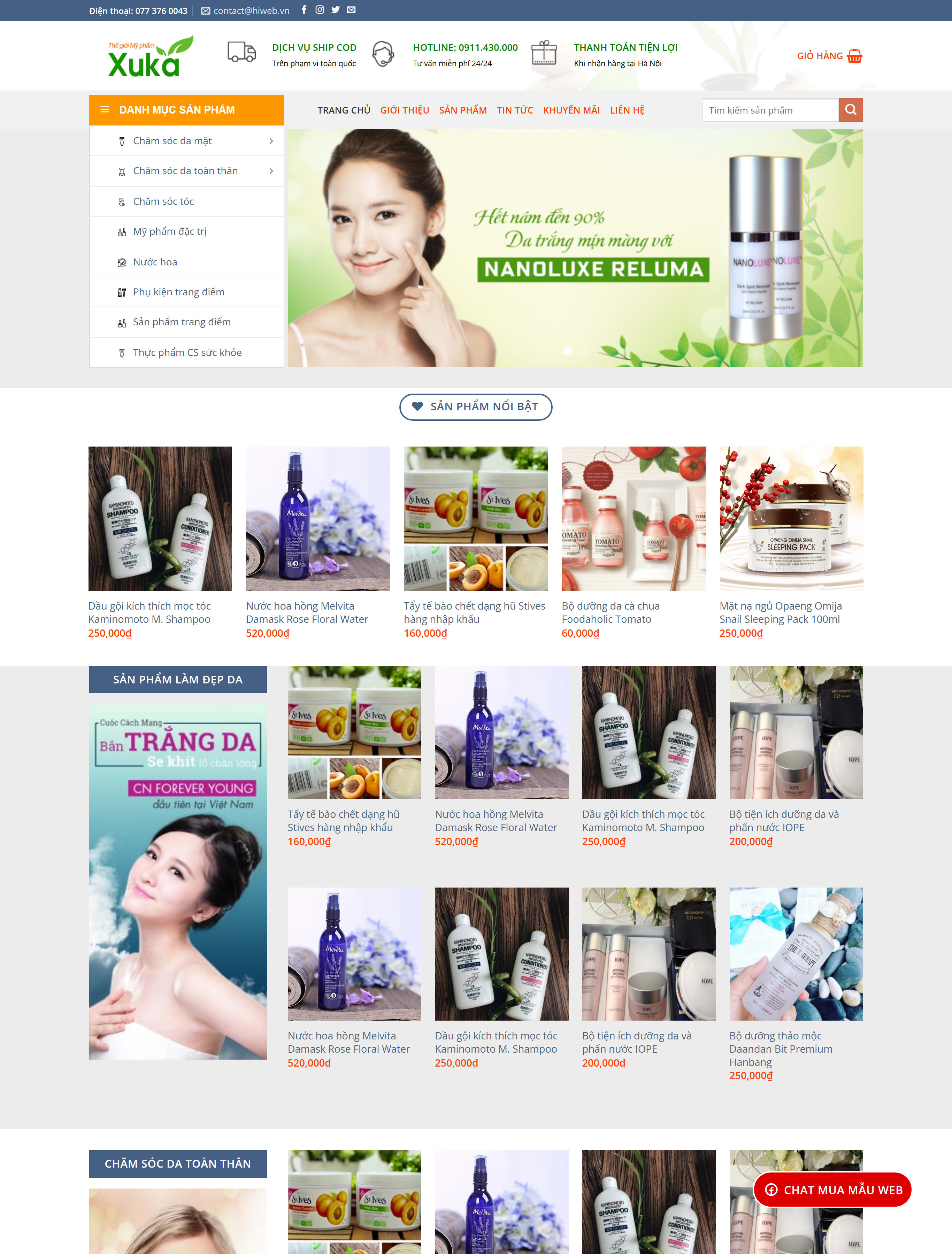 Website mỹ phẩm BH42 Website mỹ phẩm BH42