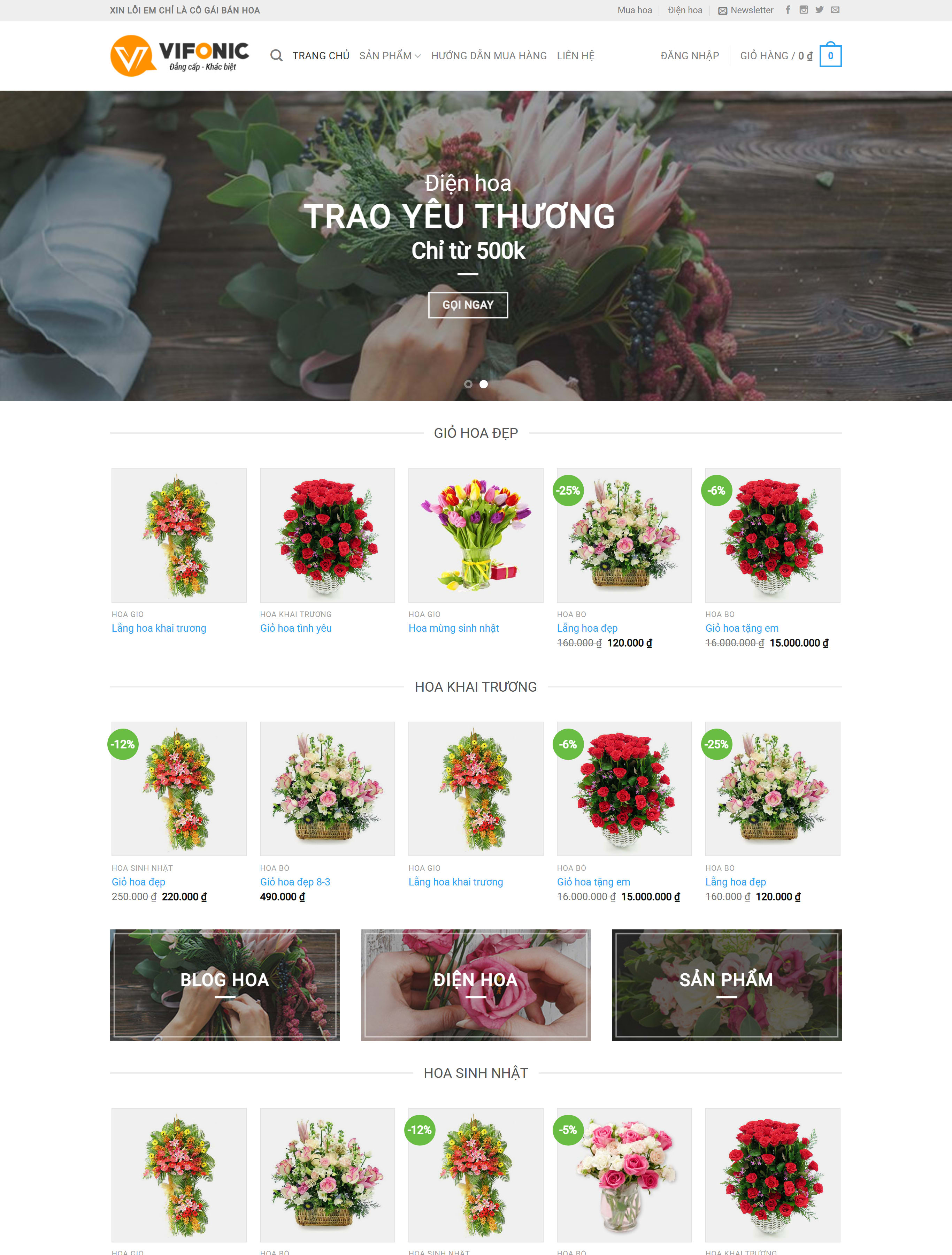 Website shop hoa tươi BH5 Website shop hoa tươi BH5