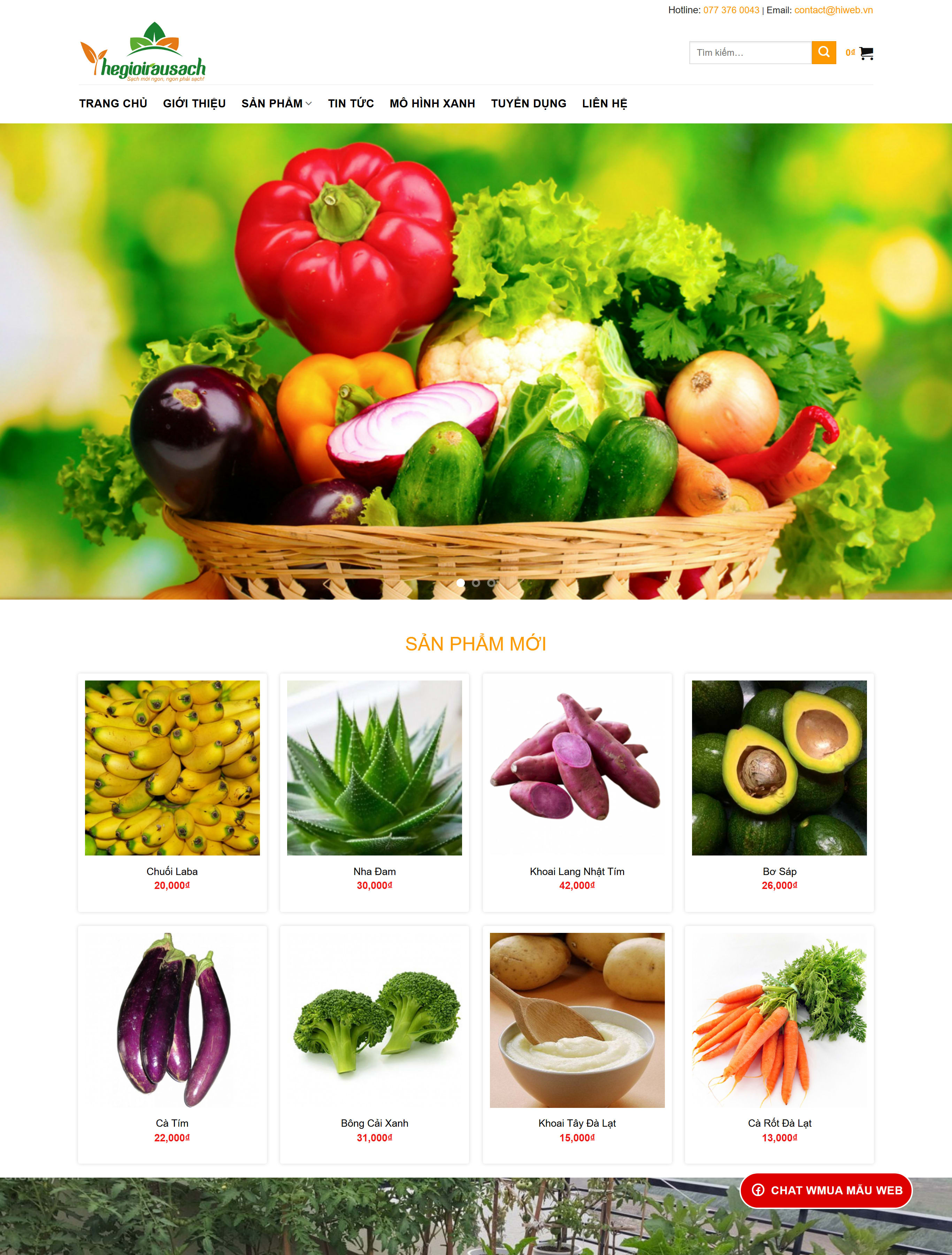 Website nông sản sạch BH58 Website nông sản sạch BH58
