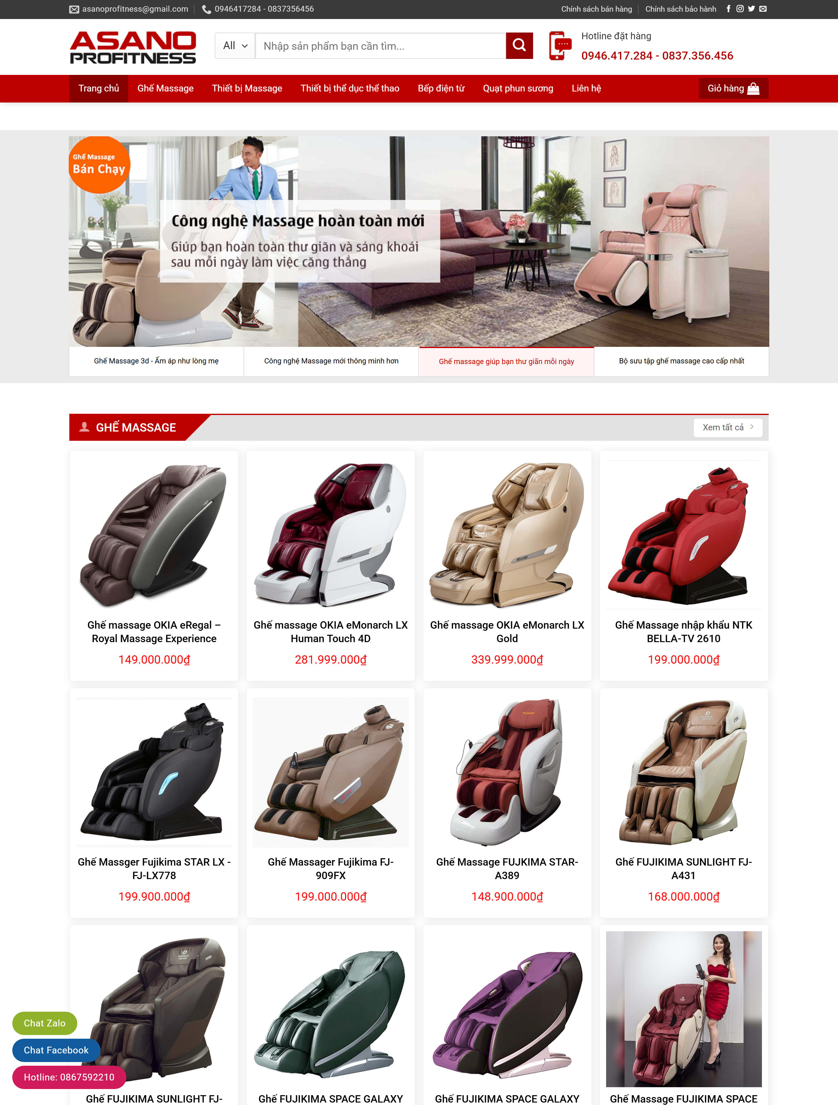 Website ghế massage BH84