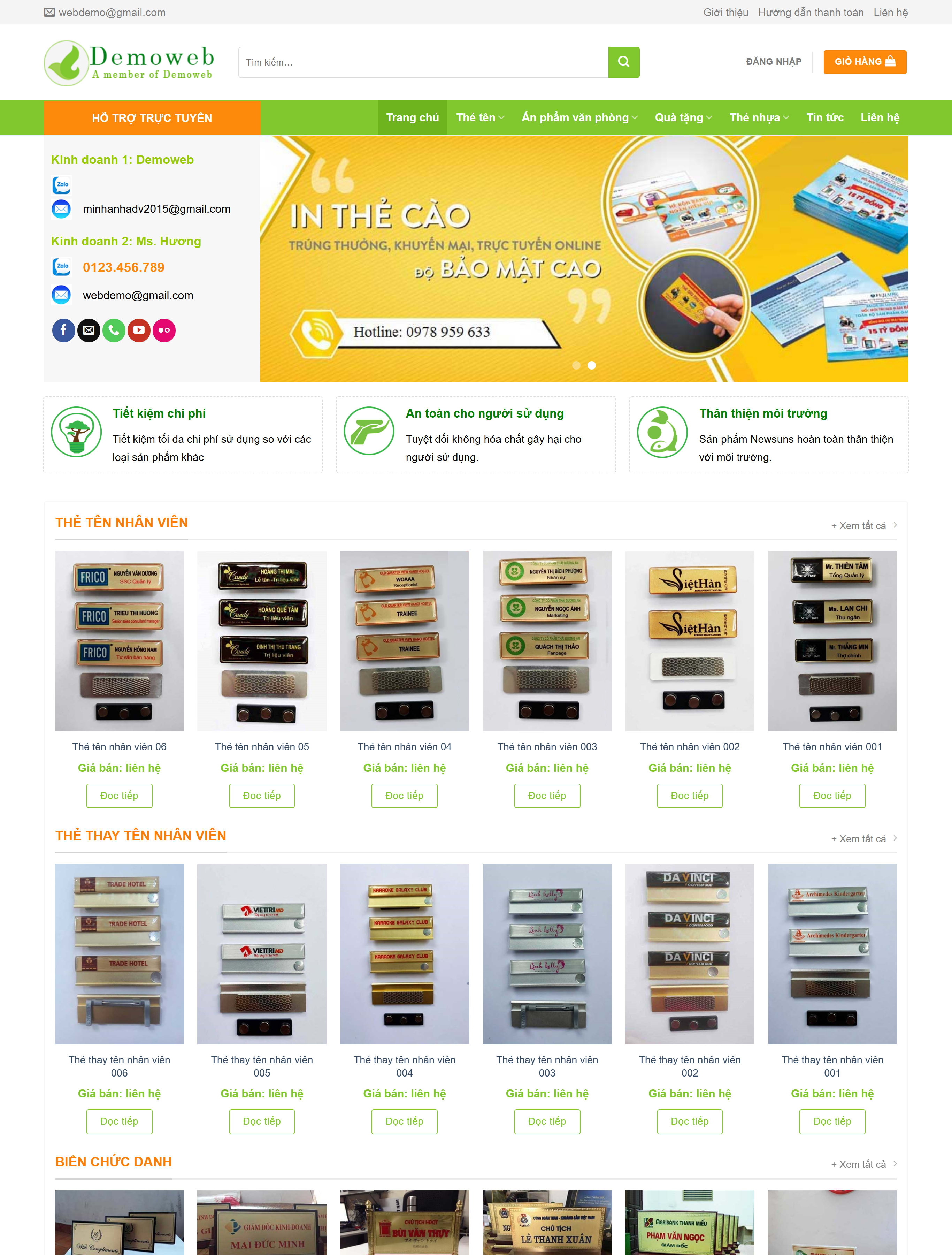 Website in ấn phù hiệu BH88