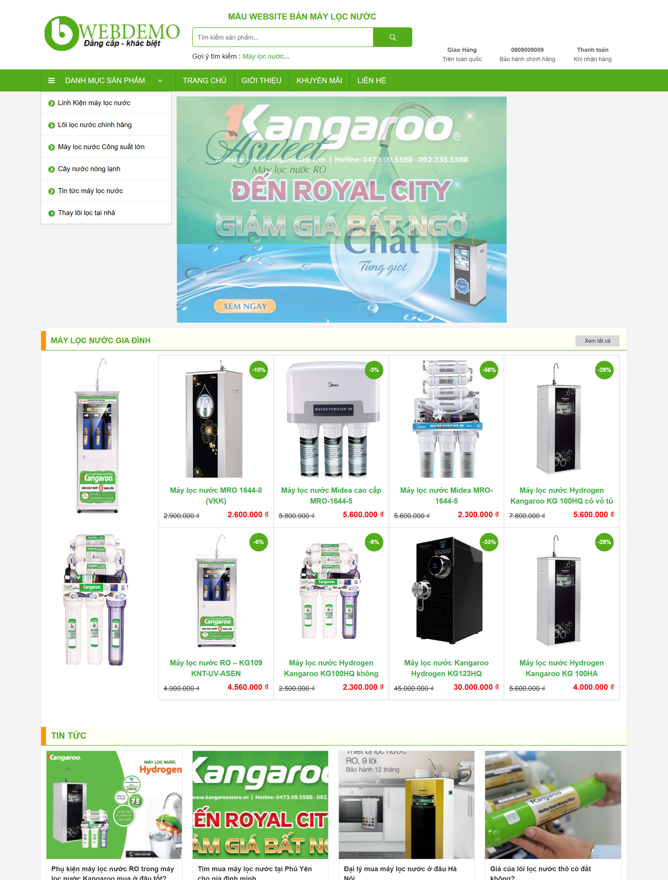 Website máy lọc nước TMDT26 Website máy lọc nước TMDT26