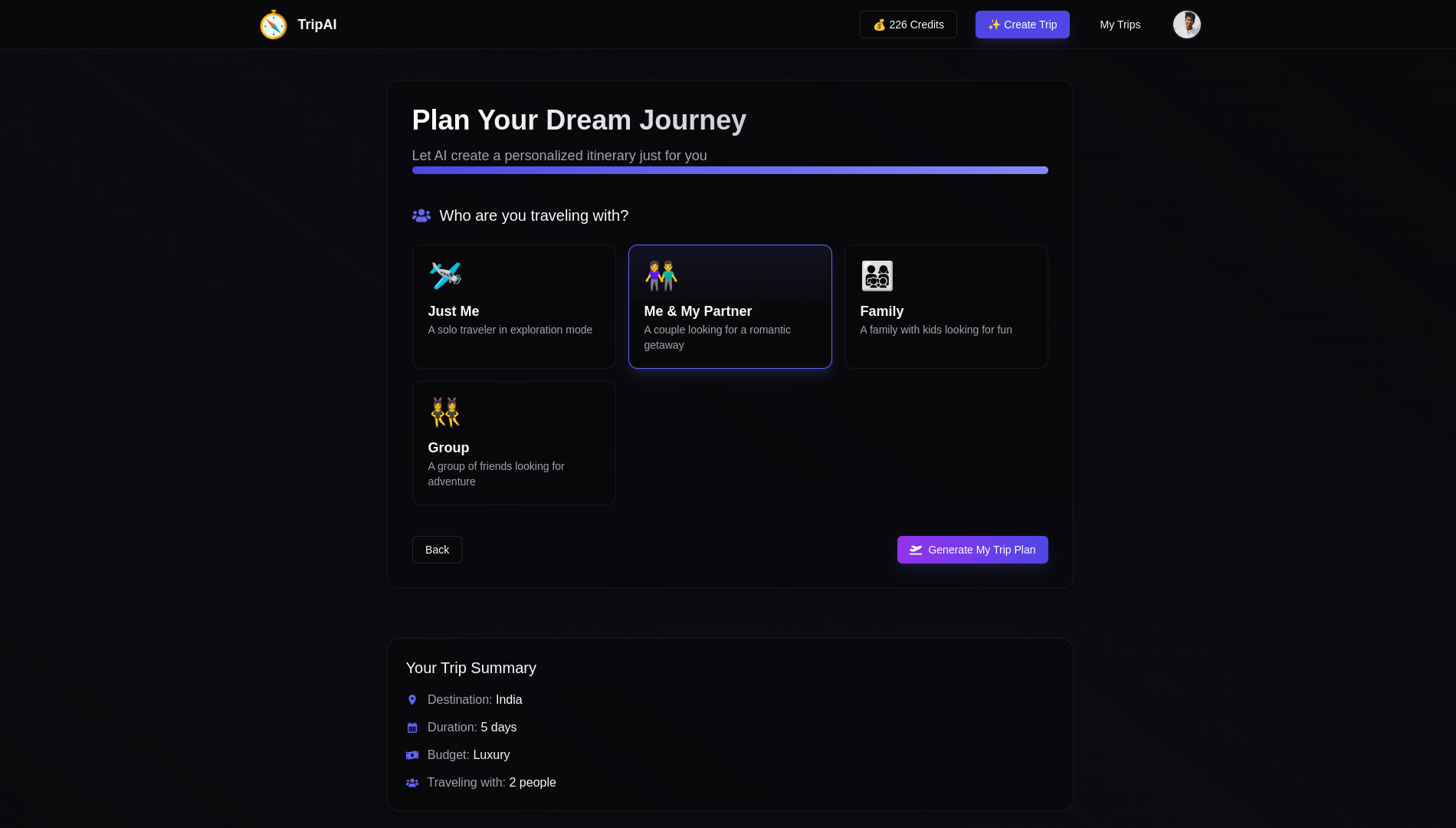 Trip Creation Flow