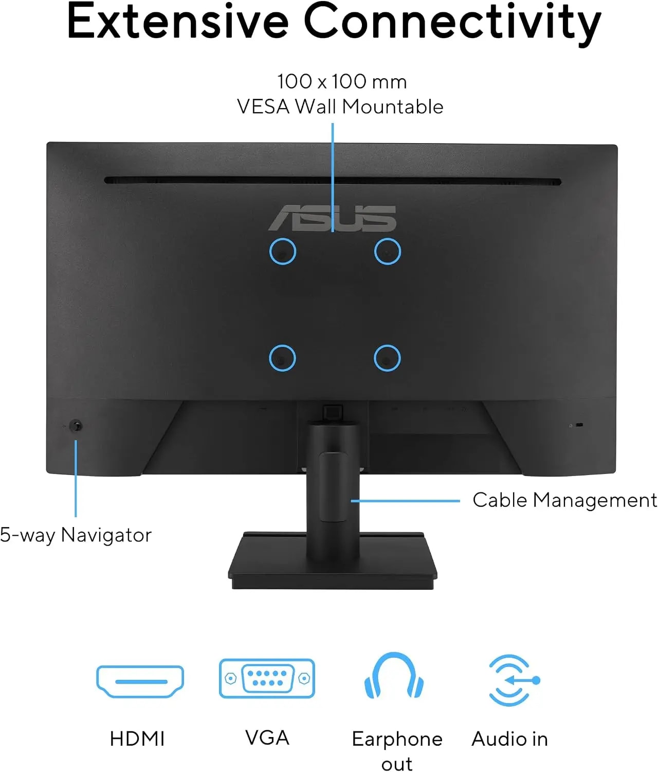 شاشة جيمنج اسوس VA249HG مقاس 24 بوصة - Full HD، IPS، 120Hz