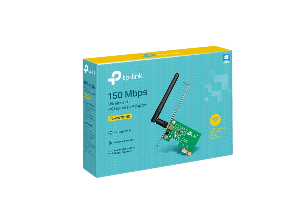 محول لاسلكي TP-Link TL-WN781ND بسرعة 150 ميجابت/ثانية وواجهة PCI Express