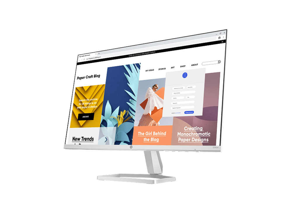 شاشة HP Series 5 مقاس 23.8 بوصة بدقة Full HD بيضاء - 524sw