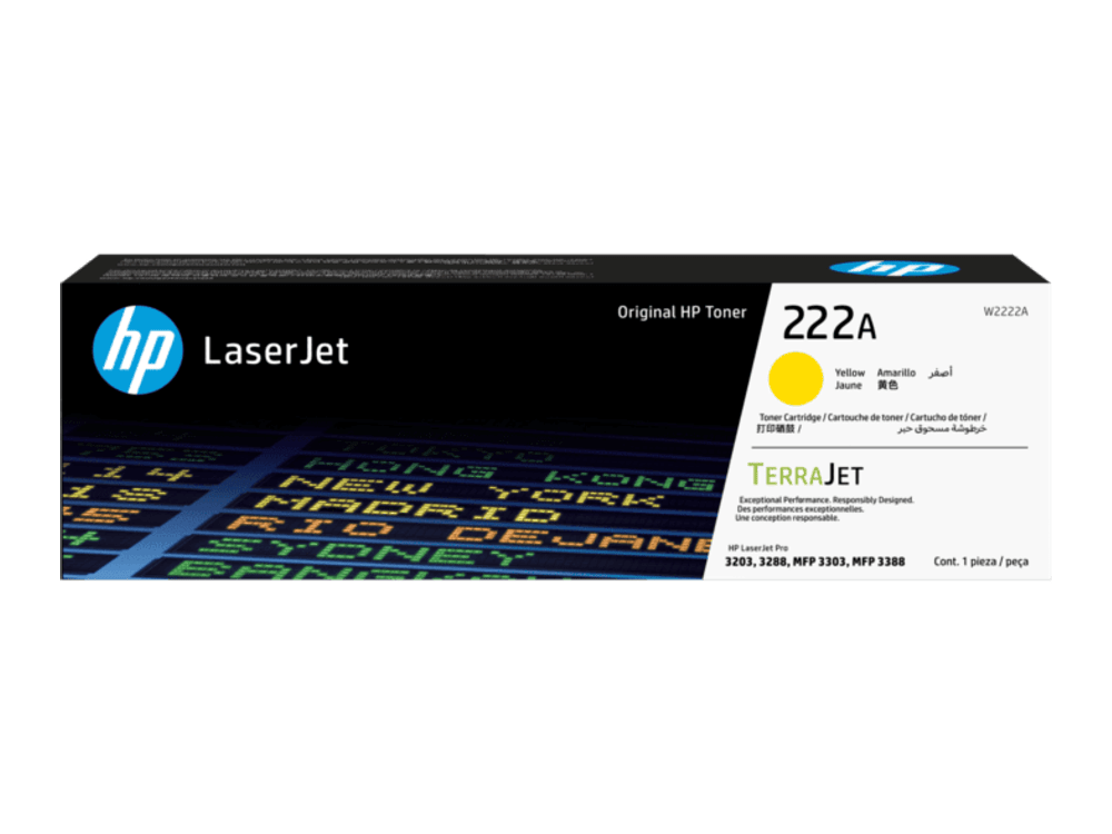 خرطوشة مسحوق حبر ليزر أصلية HP 222A باللون الأصفر (W2222A)