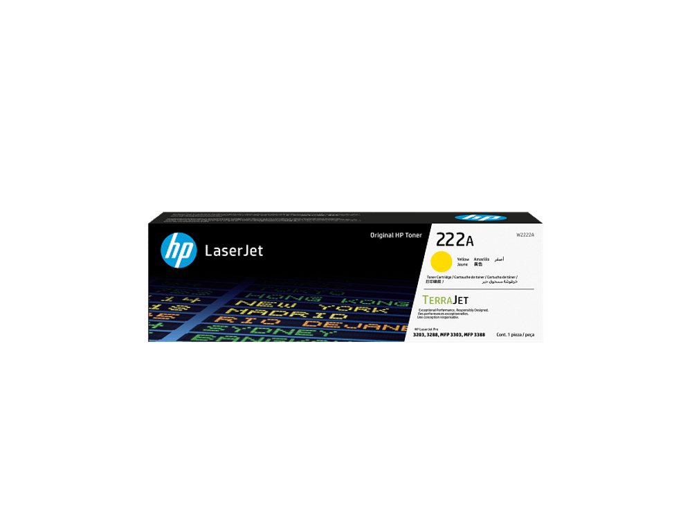 خرطوشة مسحوق حبر ليزر أصلية HP 222A باللون الأصفر (W2222A)