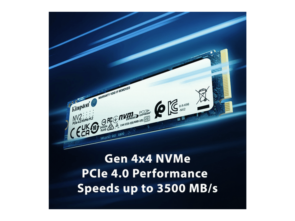 كينغستون NV2 وحدة تخزين داخلية اس اس دي 1 تيرابايت M.2 2280 NVMe PCIe 4.0 طراز SNV2S/1000G