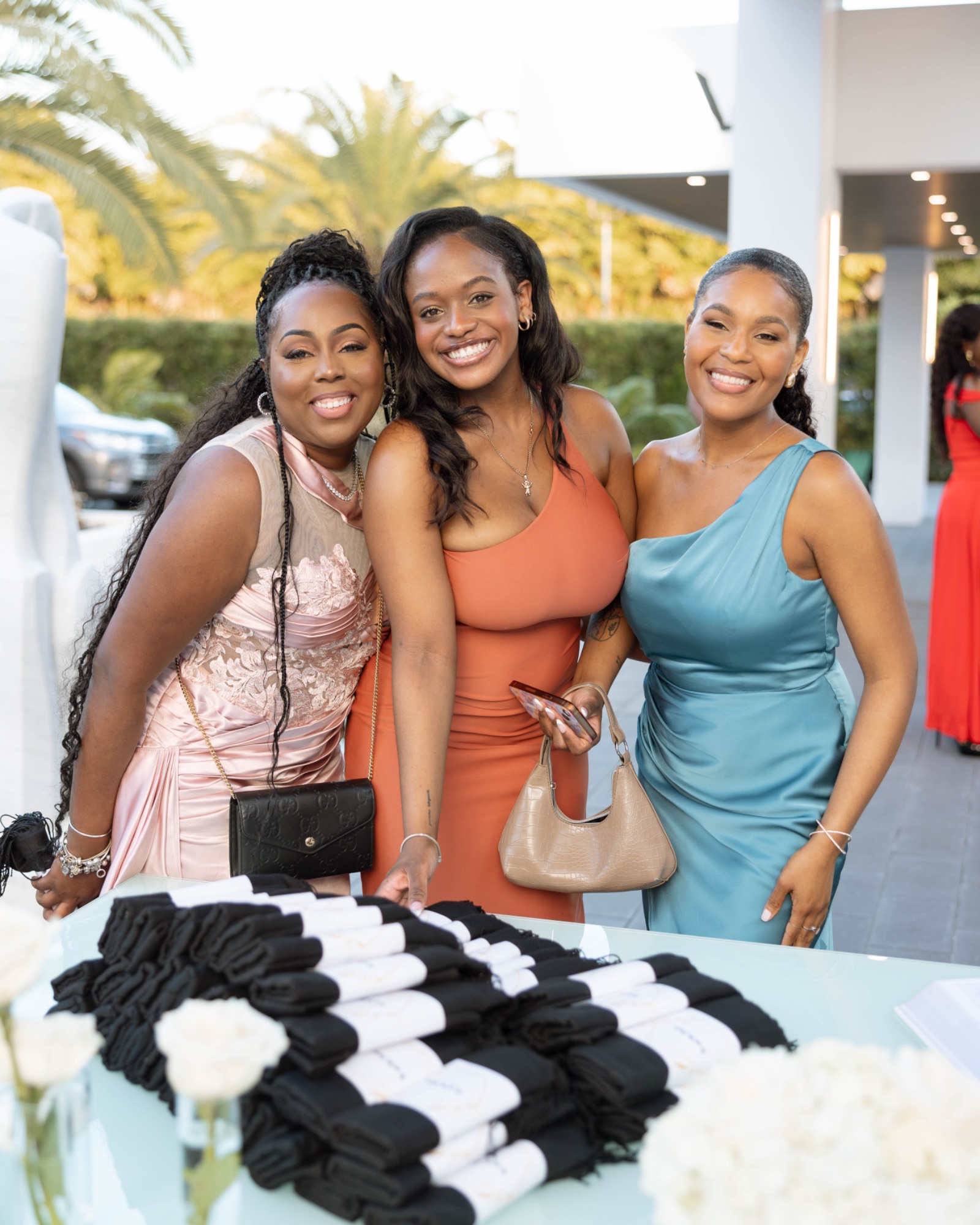 Guests at the dessert table during cocktail hour