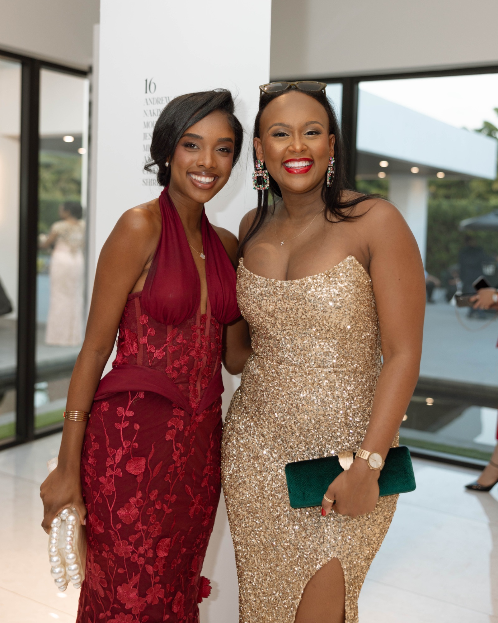 Two guests in the reception building