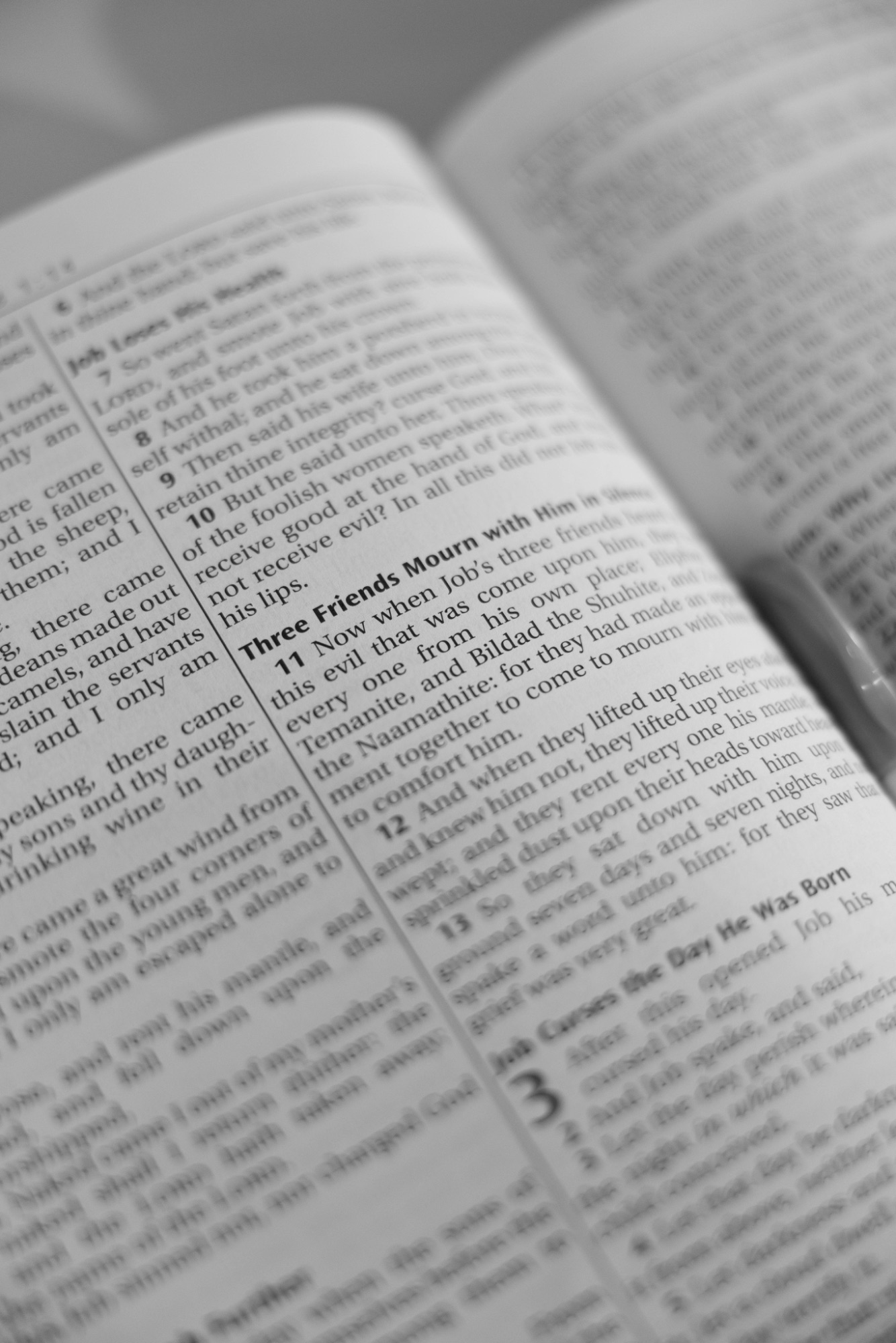 An open Bible photographed at the reception