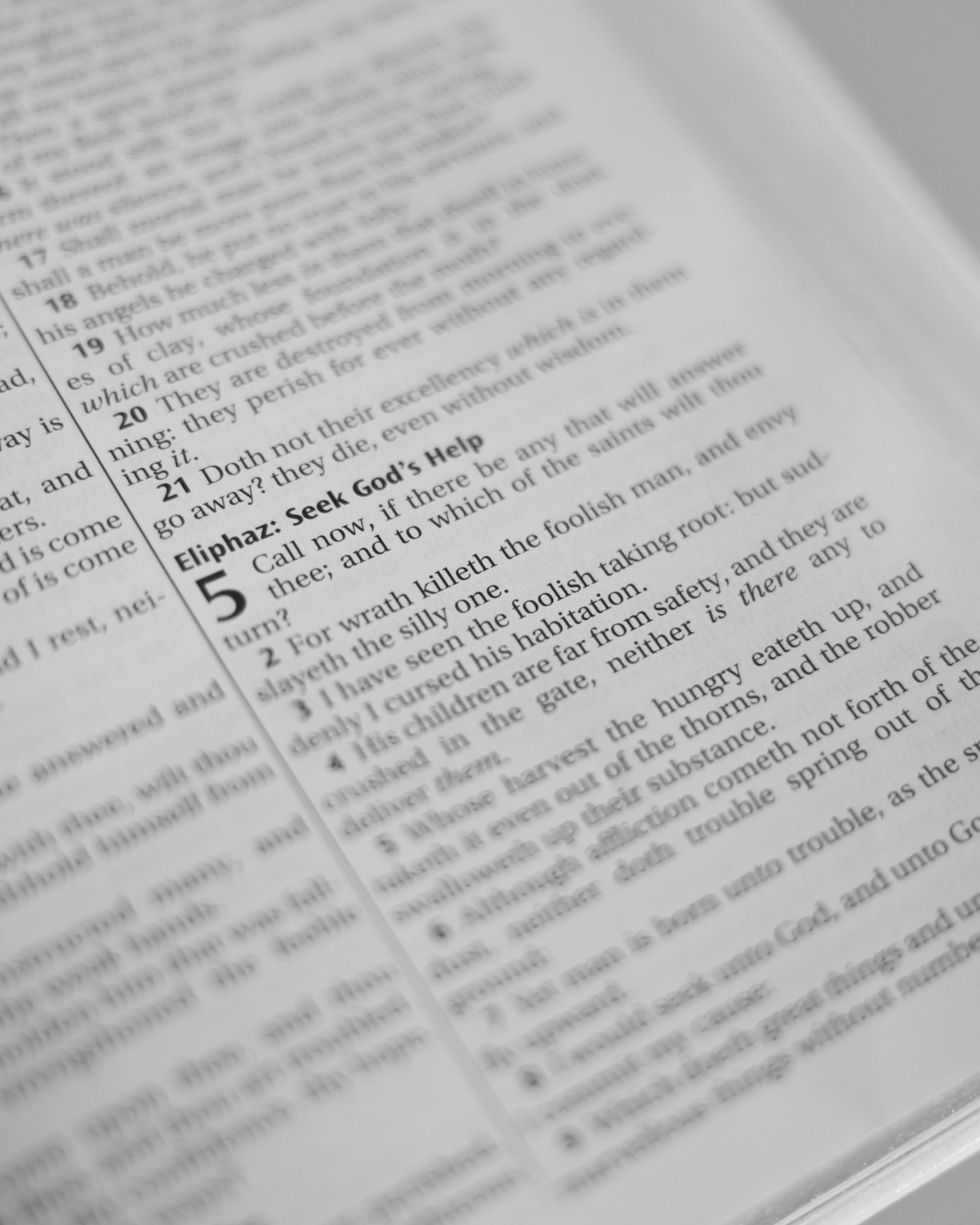 A passage marked in the open Bible
