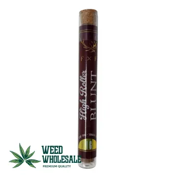 A premium 1g Feral & Fauna High Roller blunt with a natural brown wrap