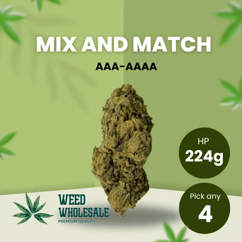 Get 224g AAA-AAAA by choosing 4 56g weed strains for a perfect customized order with your favourite strains.
