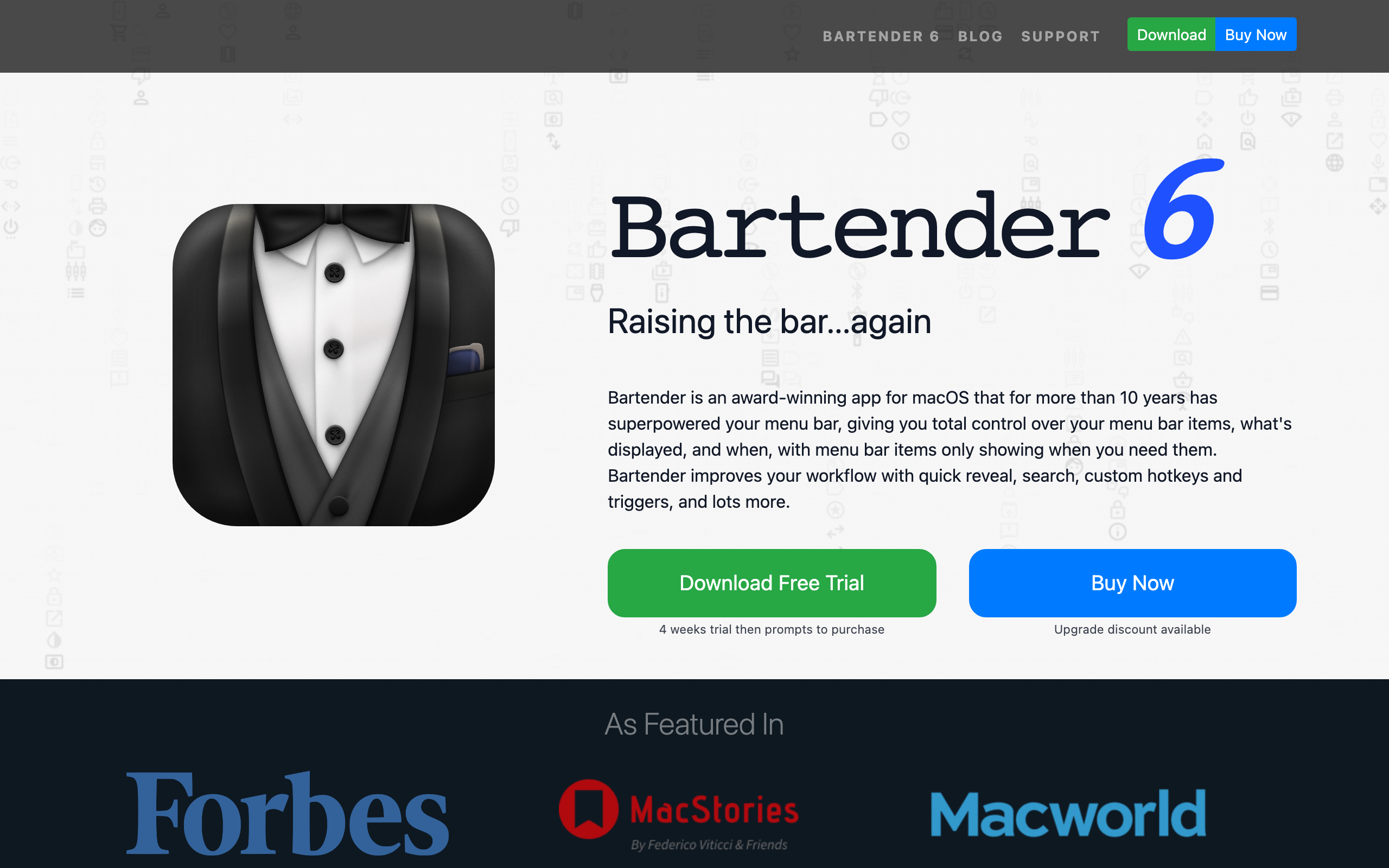Bartender Mac 選單列管理工具介面截圖