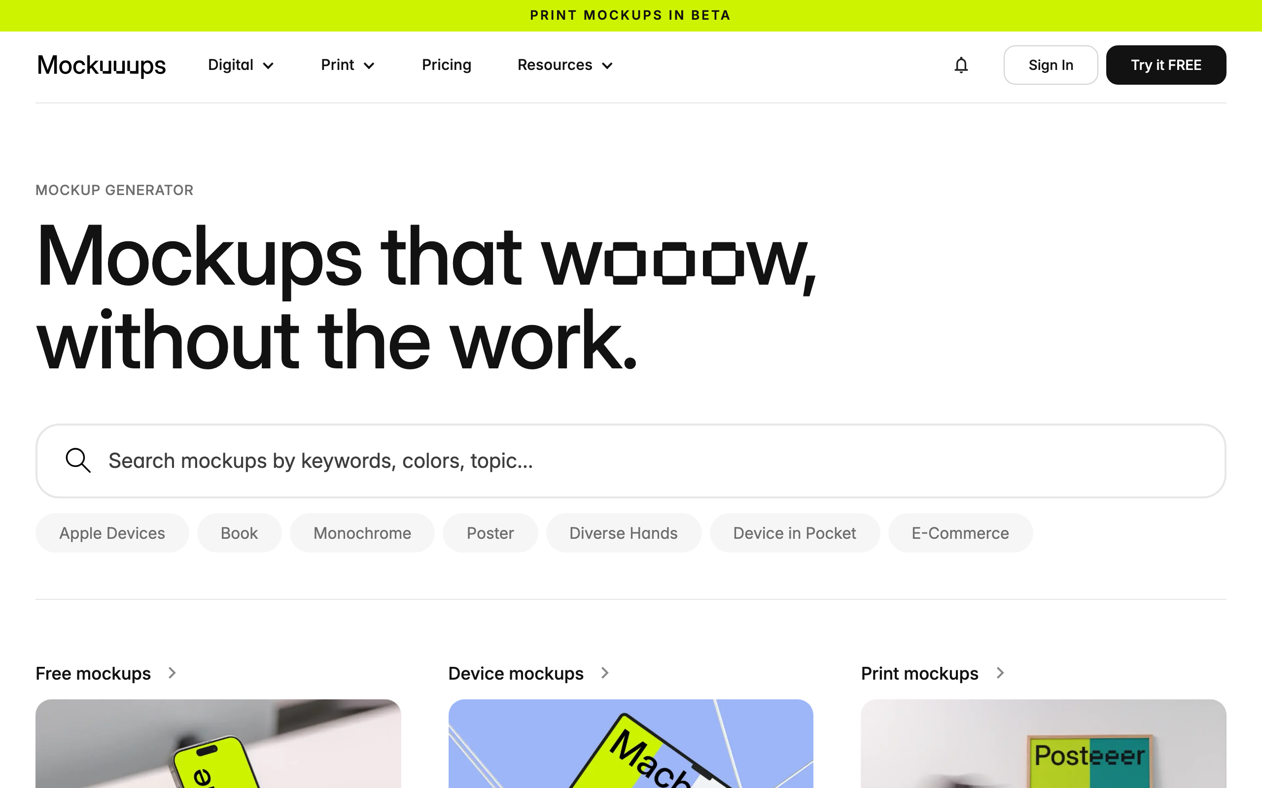 Mockuups Studio Mac 裝置 Mockup 生成工具介面截圖