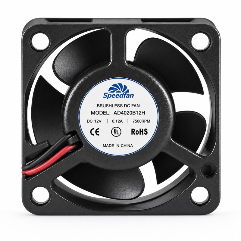 12V 40mm DC Cooling Fan 4020 2-Pin Brushless Sleeve Bearing